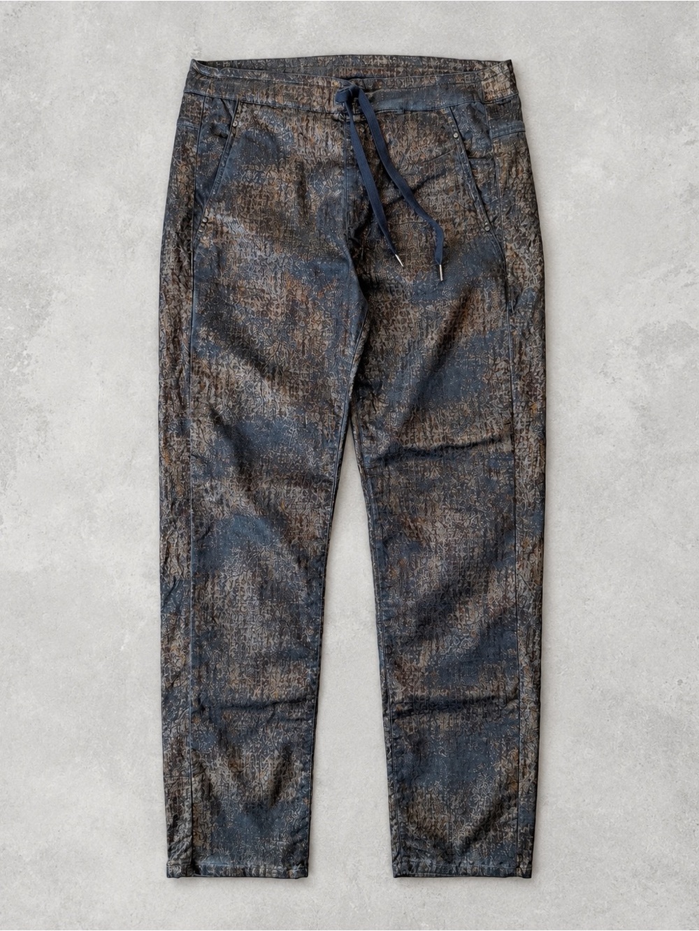 Alembika Woman Metallic Gray Bronze Stretch Relax Taper Pants SIZE3 / LARGE